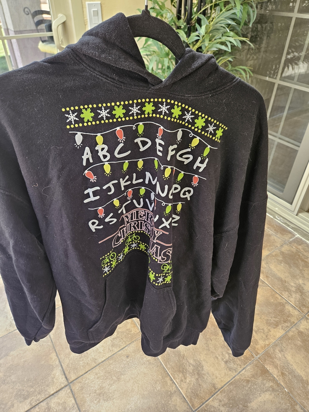 Stranger Things Black Holiday Alphabet Hoodie Sweater